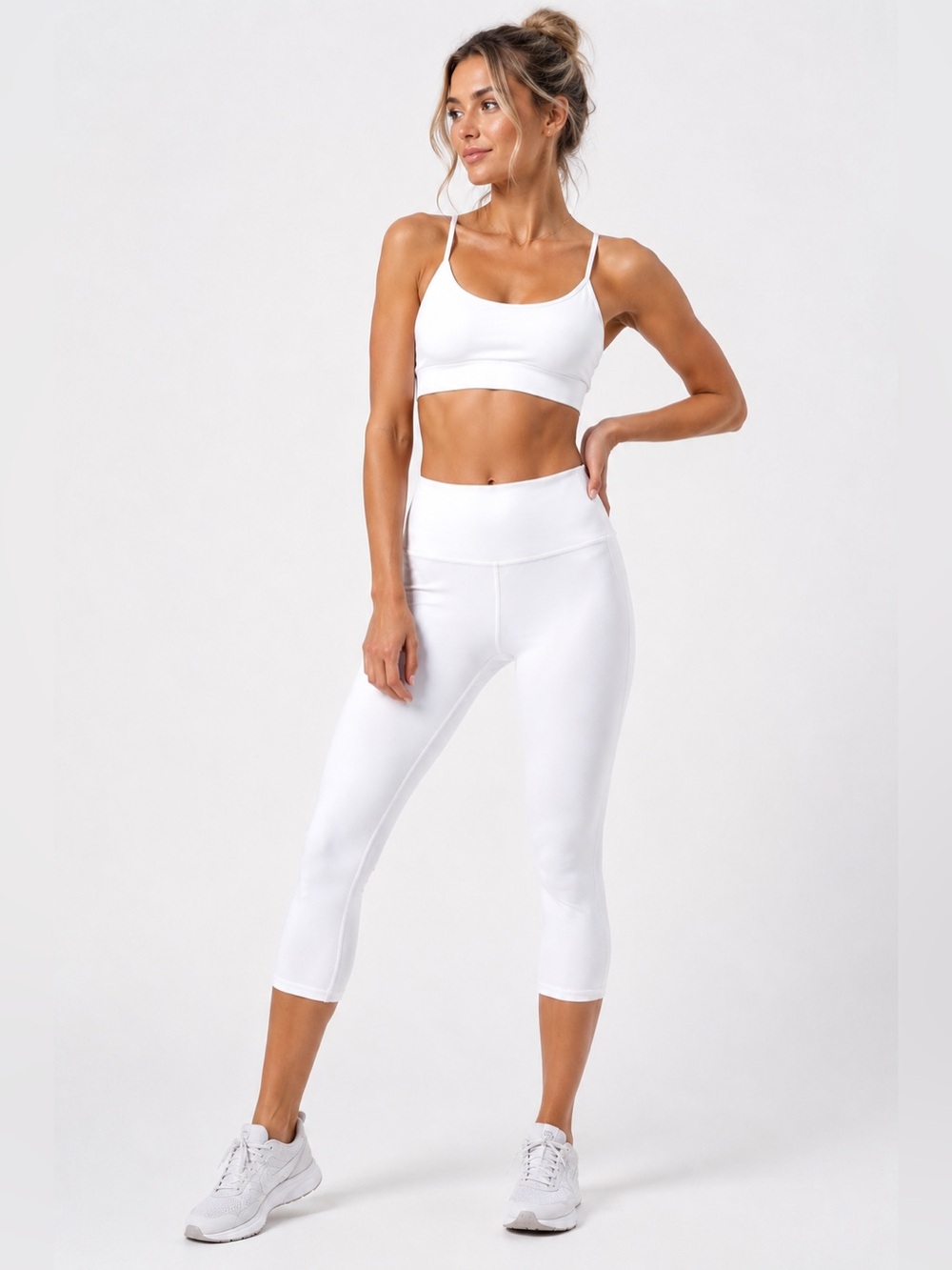Alo Yoga High-Waist Cropped Leggings White XXS NWT Retail $108
